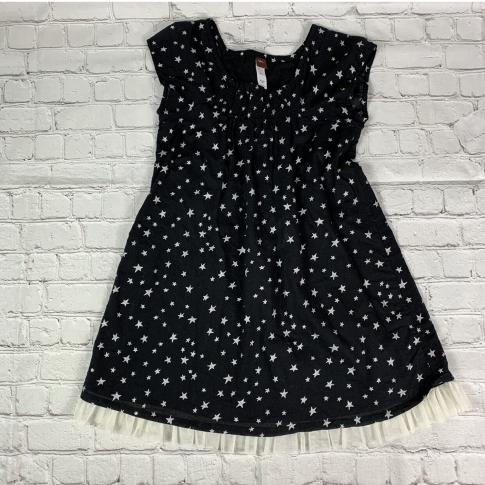 Tea Collection silver metallic stars dress cotton 7